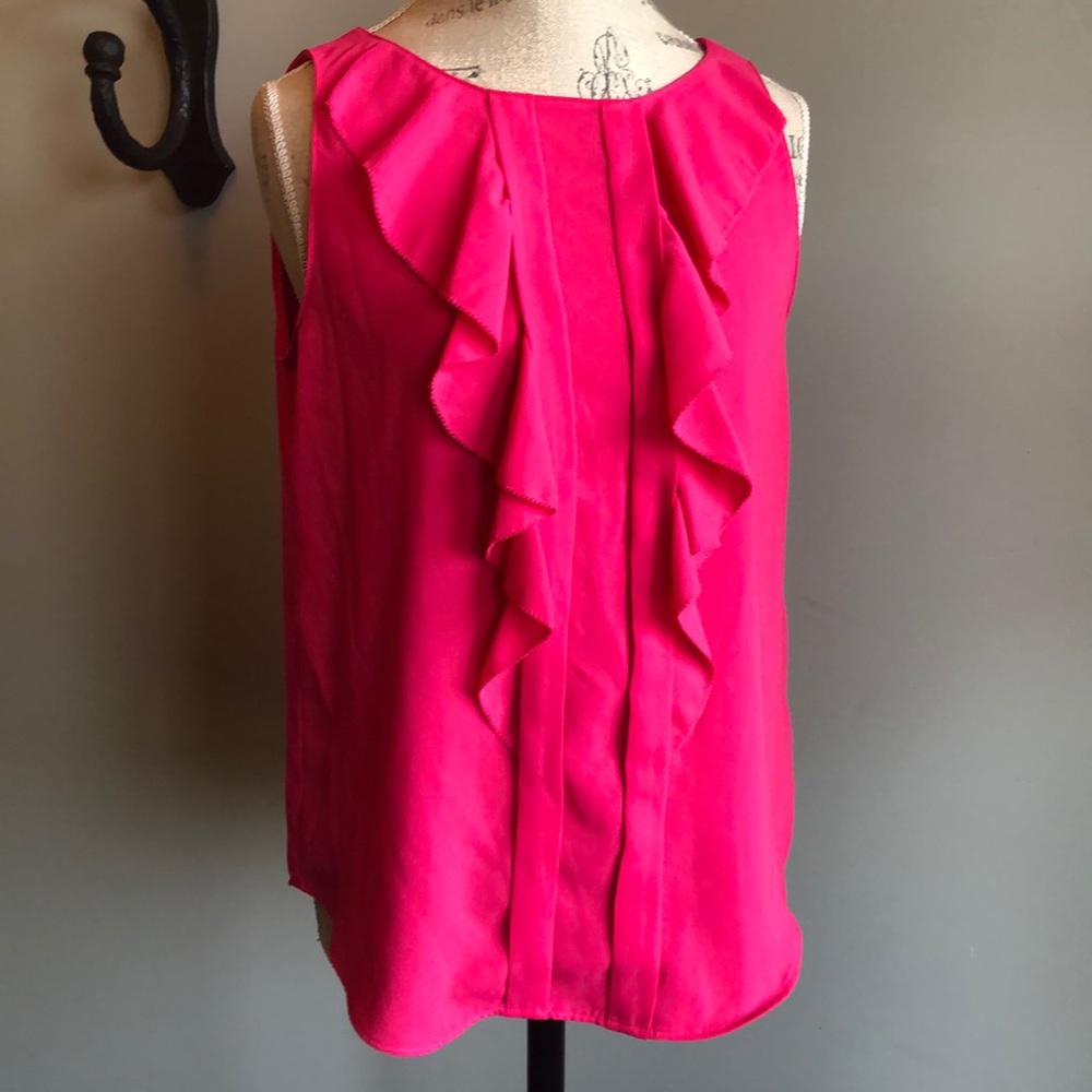 Hot Pink ruffle blouse